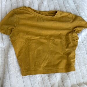 Wild Fable Gold Fitted Crop T-Shirt